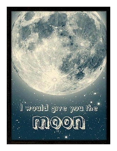 Plakat Moon w drewnianej ramie